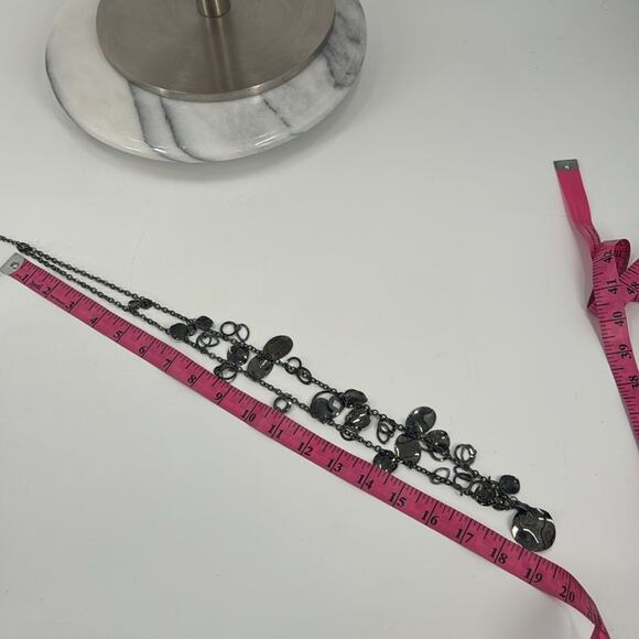 Disk and ring layered chain necklace - Picture 3 of 4